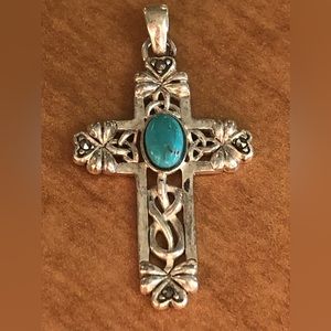 Sterling turquoise and marcasite cross Ireland